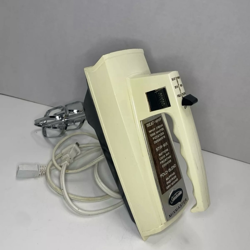 VTG Sunbeam Mixmaster Hand Mixer - Cream and Black